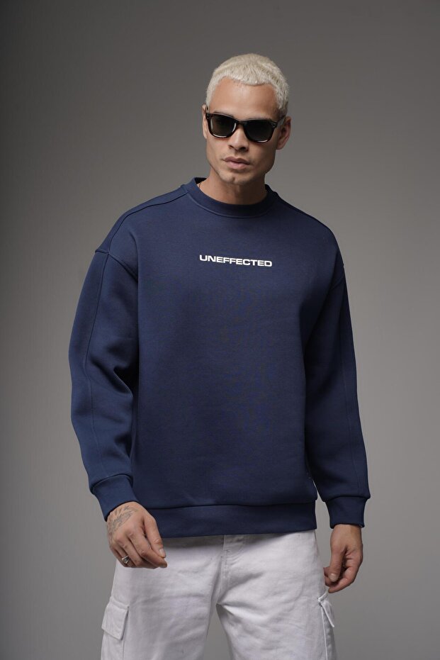 Oversize Kalıp UNEFFECTED Baskılı Sweatshirt - 1