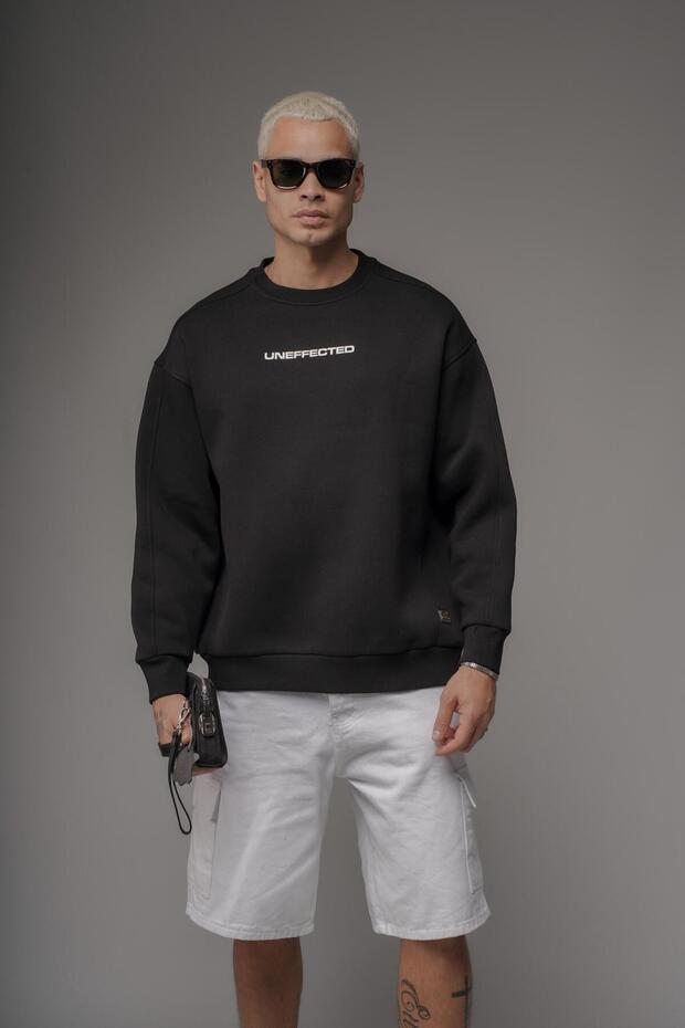 Oversize Kalıp UNEFFECTED Baskılı Sweatshirt - 3