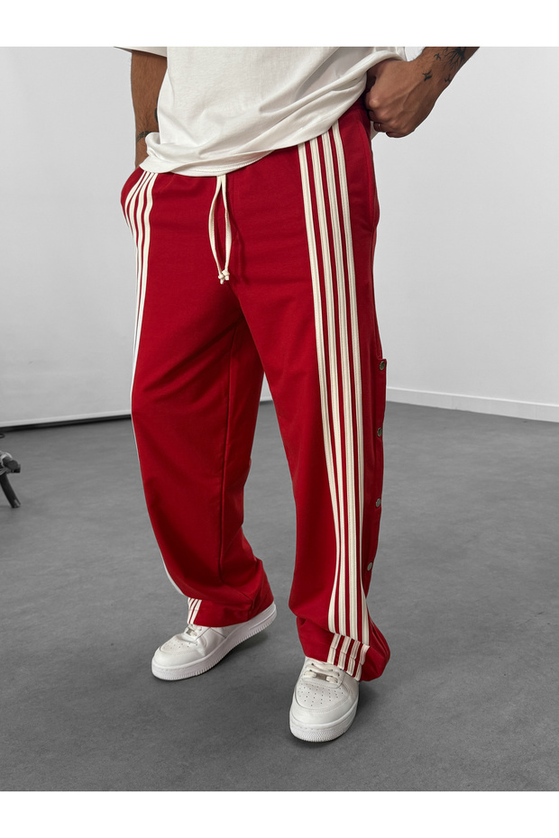 Erkek Yan Şeritli Baggy Pantolon Eşofman Altı - 1