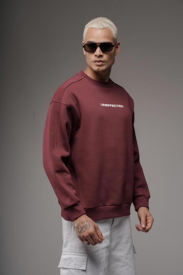 Oversize Kalıp UNEFFECTED Baskılı Sweatshirt - 2