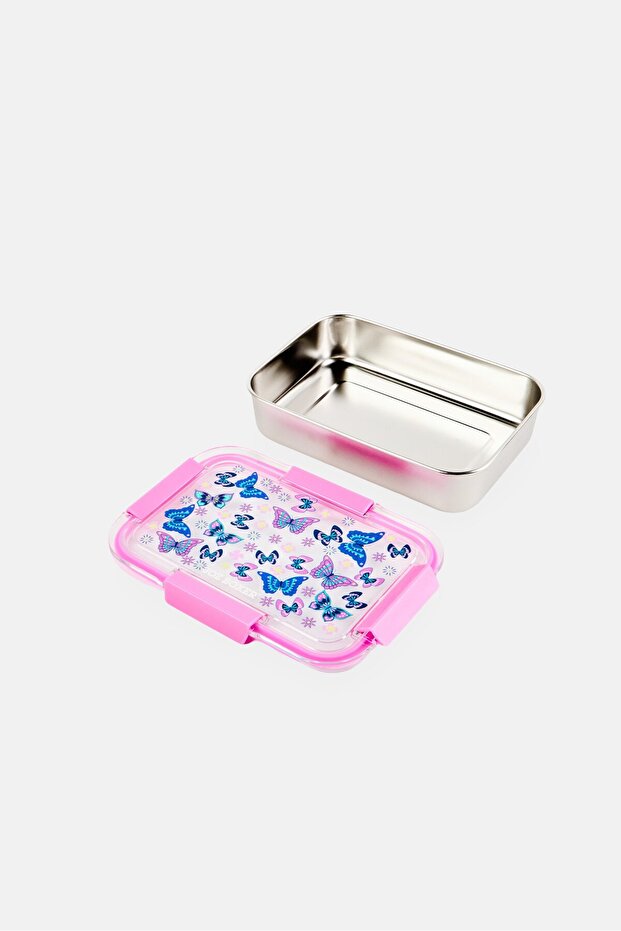 صندوق غداء مقسم على شكل فراشة، متعدد الألوان - 3