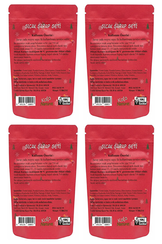 Sıcak Şarap Seti 50 Gr Lite Edition Mulled Wine Set - Glögg - Yılbaşı Seti 4 Adet - 3