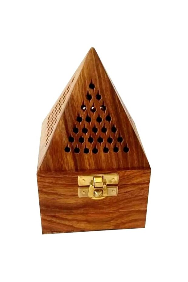 Wooden Incense-Bakhoor Burner Pyramid shape Wooden Bakhoor Burner Medium Size