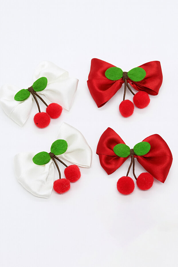 مشبك جانبي بتصميم فيونكة مع شكل الكرز - 1