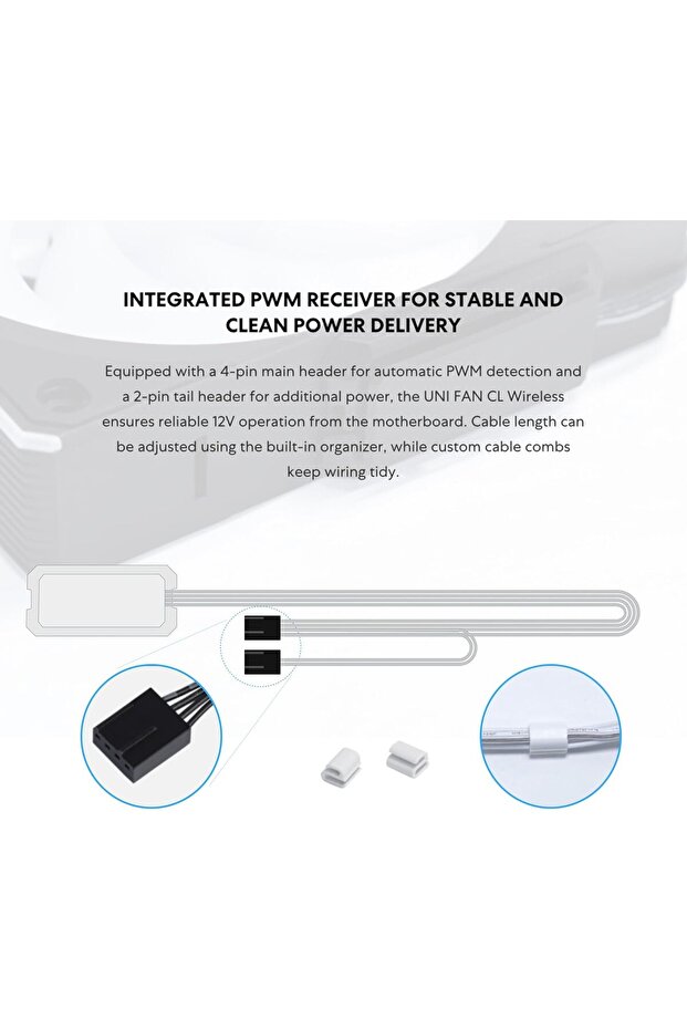 UNI Fan CL120 ARGB PWM Fan - Single Pack - 2.4 GHz Wireless Signal RGB & PC Case Fans Contro - 7