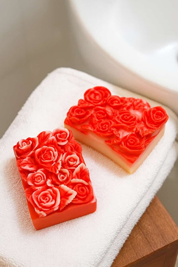 مجموعة صابون الورد المزدوجة - 3