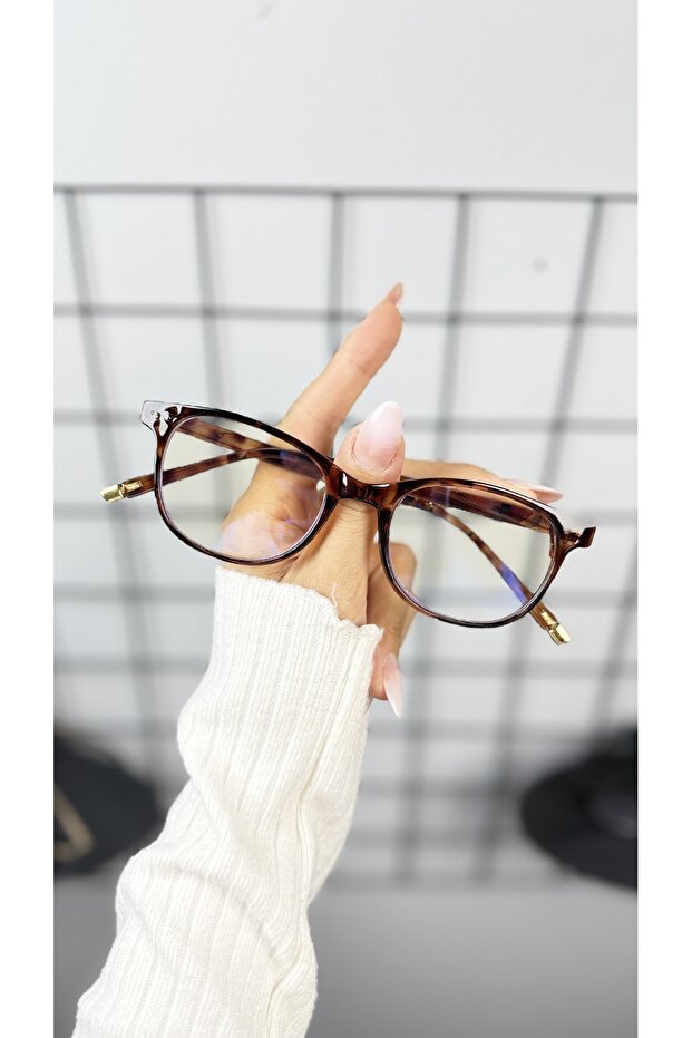 Square Rectangle 50 Ekartman Bone Transparent Women Men Unisex Blue Light Protection Screen Glasses Eyewear