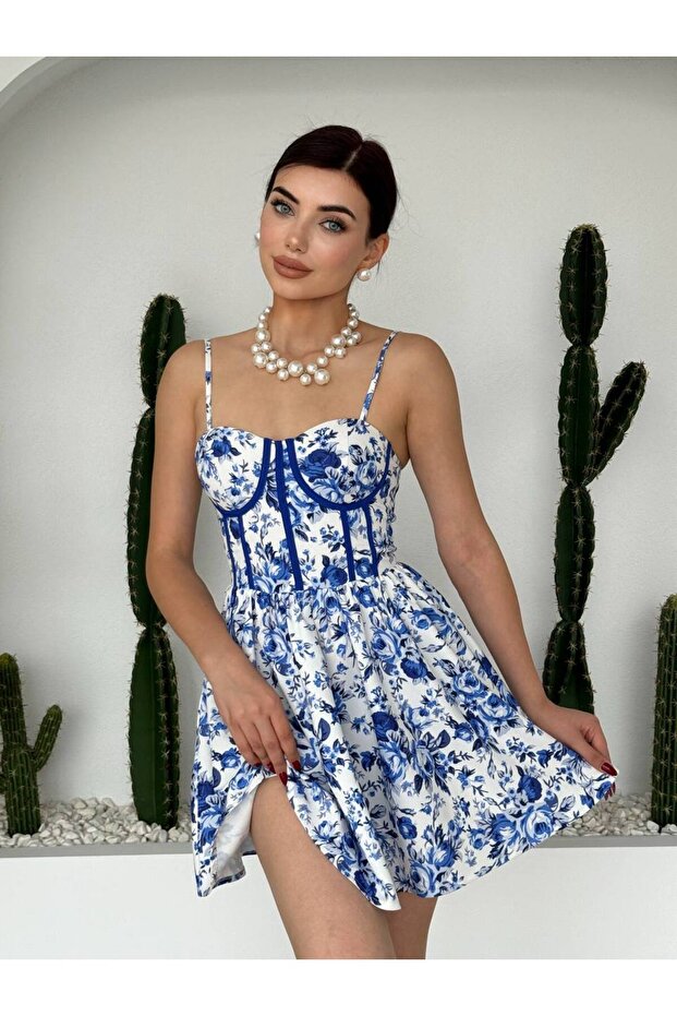 Sendy Mavi Mini Elbise - 1