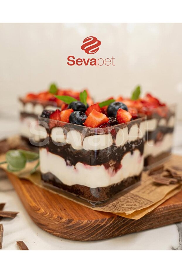 kare tatlı kasesi 10 adet - 1