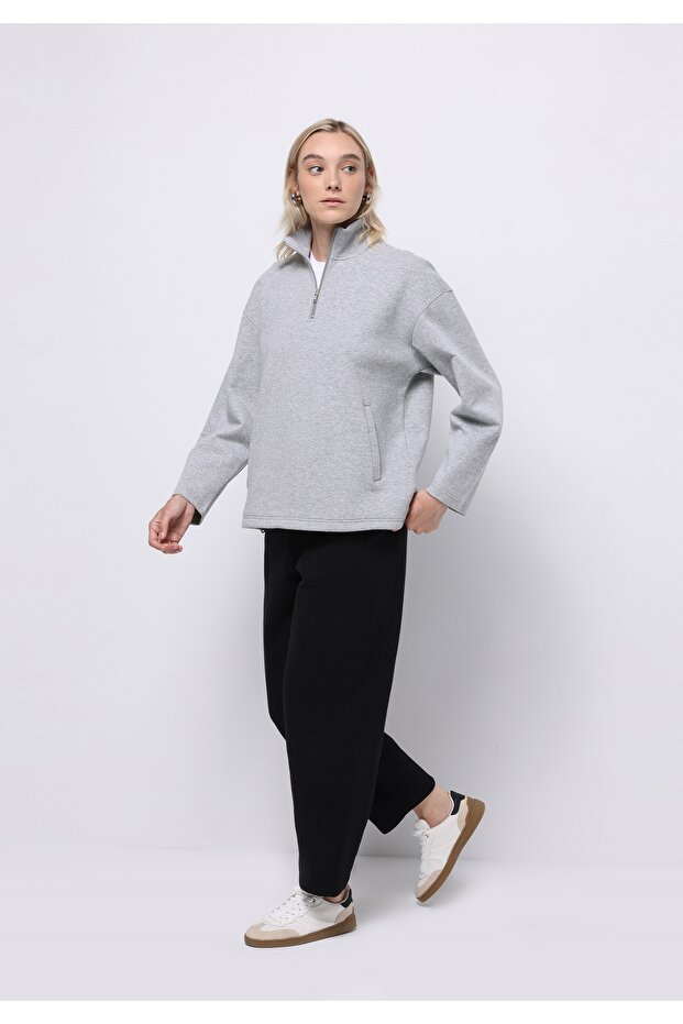 Regular Fit Mid Waist Straight Women's Black Sweatpants