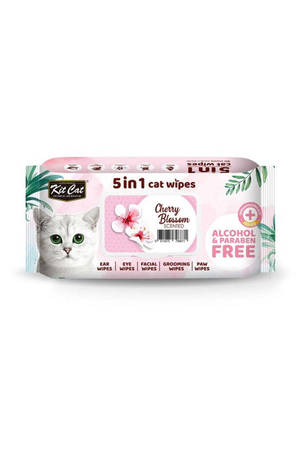 5 in 1 Cherry Blossom Scented Cat Wipes 80pcs