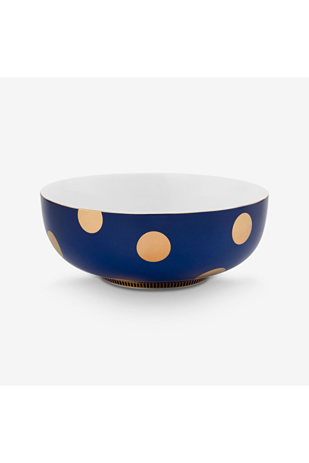 Dot Delight Navy Blue Porcelain Bowl 20 cm