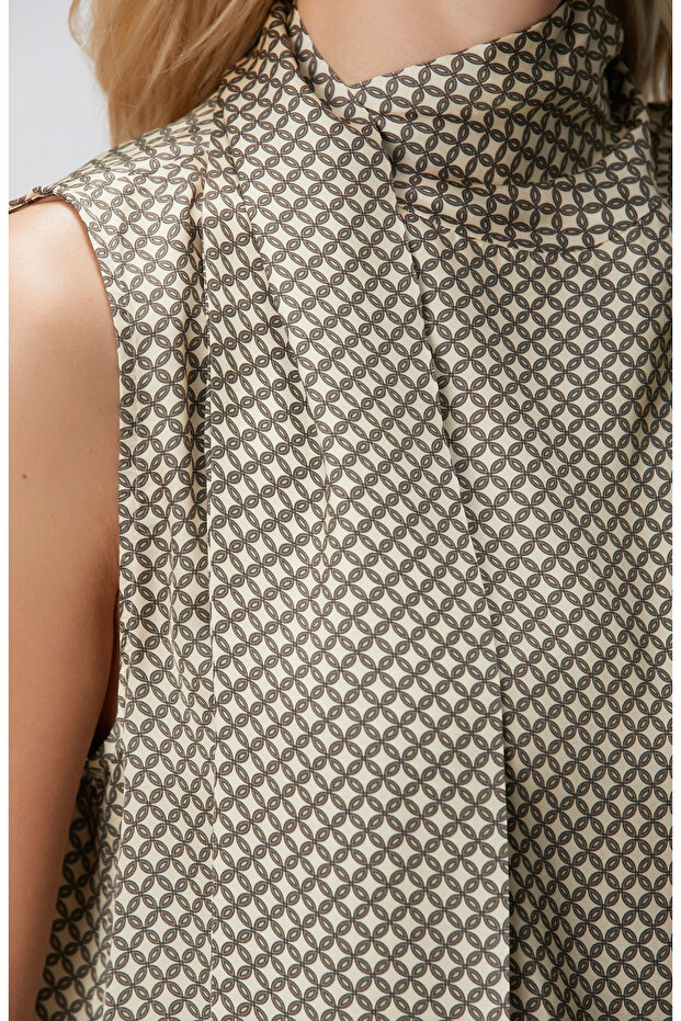 Sarı Desenli Bluz - 6