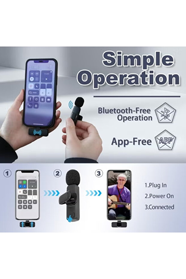 2 Wireless Lavalier Microphones with Noise Reduction Technology for Acting and Interviews, Suitable for iPhone and Android - 2