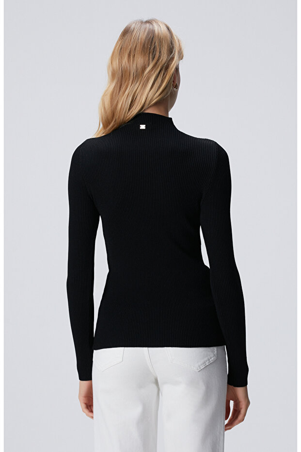 Siyah Rayon Basic Kazak - 5