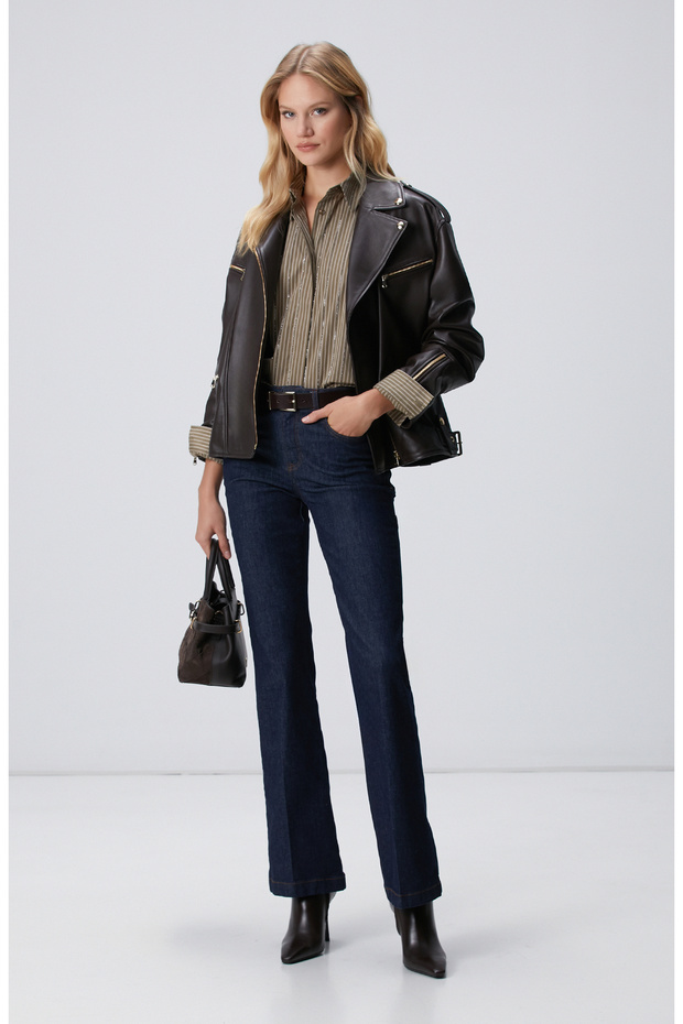 Koyu Haki Oversize Gömlek - 3