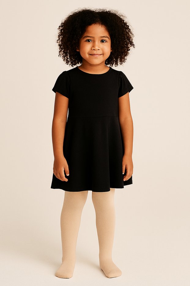 Girls' Cotton Plain Pantyhose Flexible Comfortable Textured School Socks (3-4-5-6-7-8-9-10-11-12 Years Old)