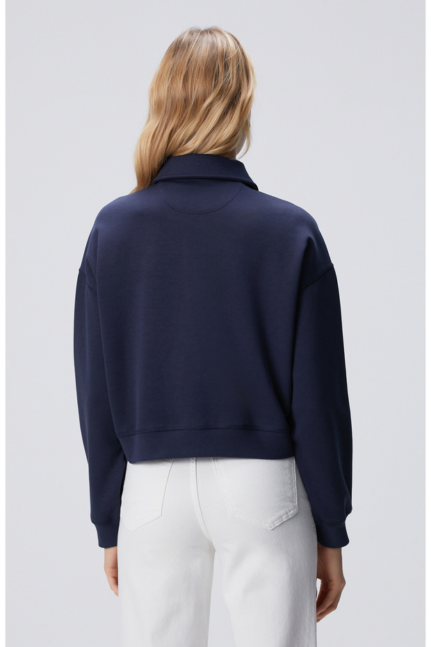 Lacivert Patch Detaylı Sweatshirt - 5
