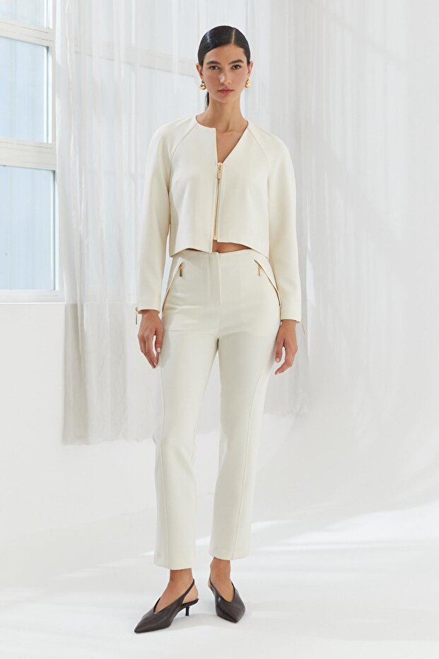 22611 CEKET KREM - 2