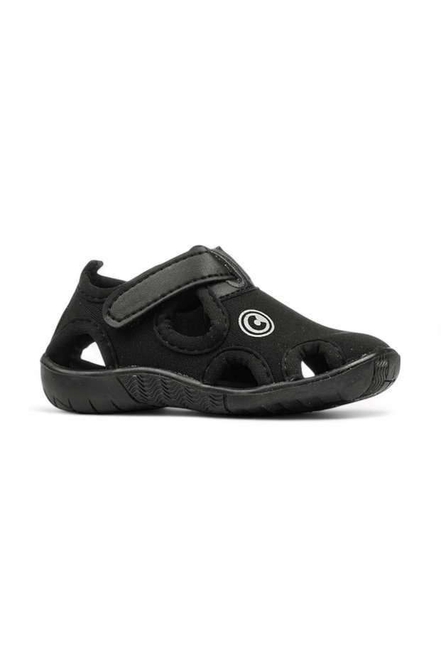 Daily Unisex Children's Black Sandals Flexible Non-Slip Sole Velcro Summer Sea Nursery Shoes 141