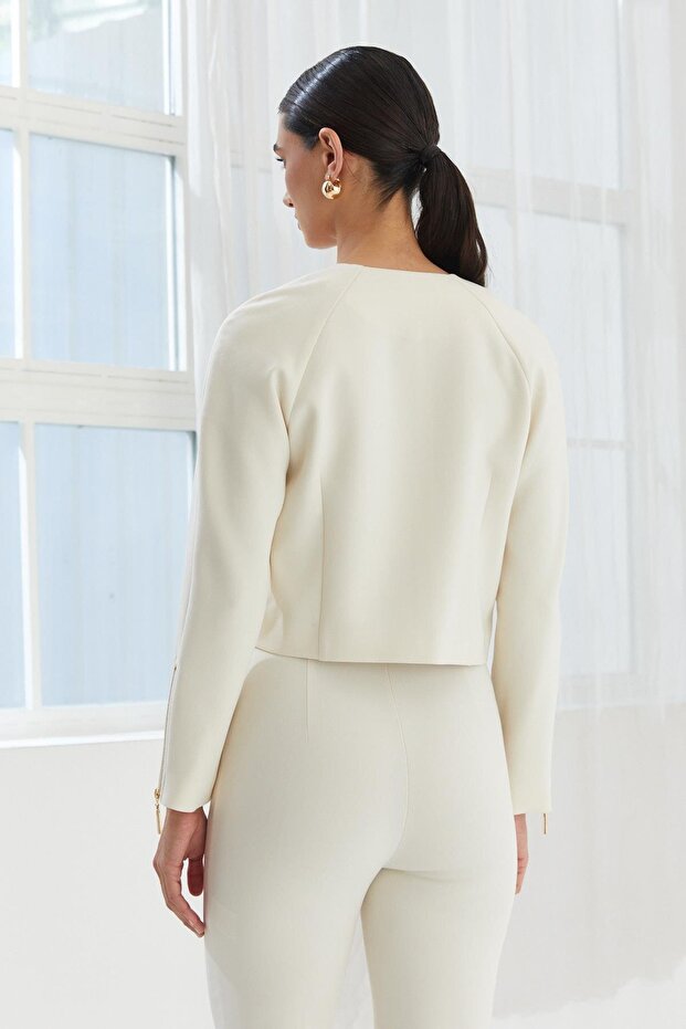 22611 CEKET KREM - 4