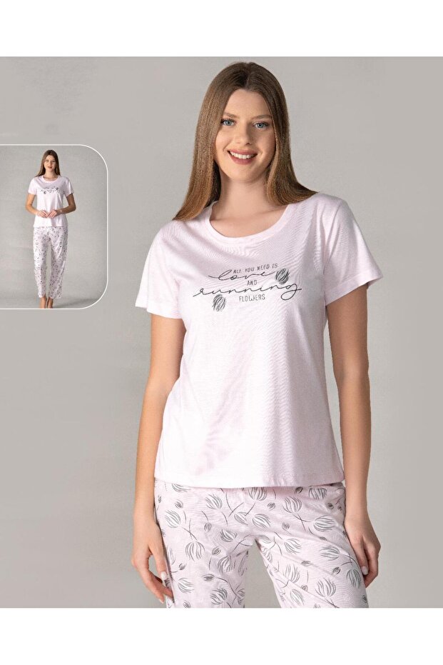 Short Sleeve Summer Pajama Set Viscosa Alperi̇ 780-24