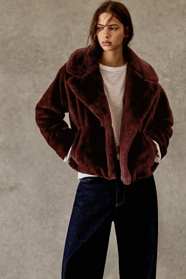 Kısa suni kürk kaban - 1