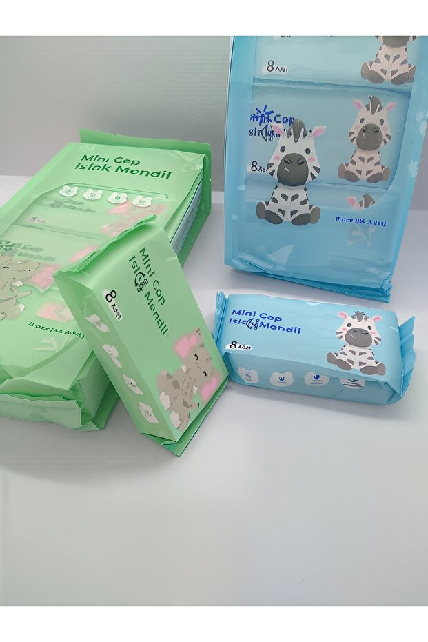 SEVİMLİ TEMALI MİNİ CEP ISLAK MENDİLİ (1 PAKET) - 5