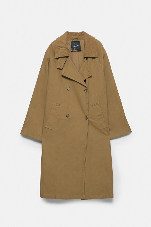 Uzun kol manşetli palto - 7