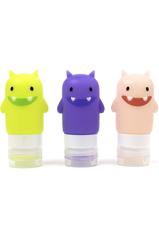 Silicone Condiment Squeeze Bottles (Funny Monsters) Set of 3