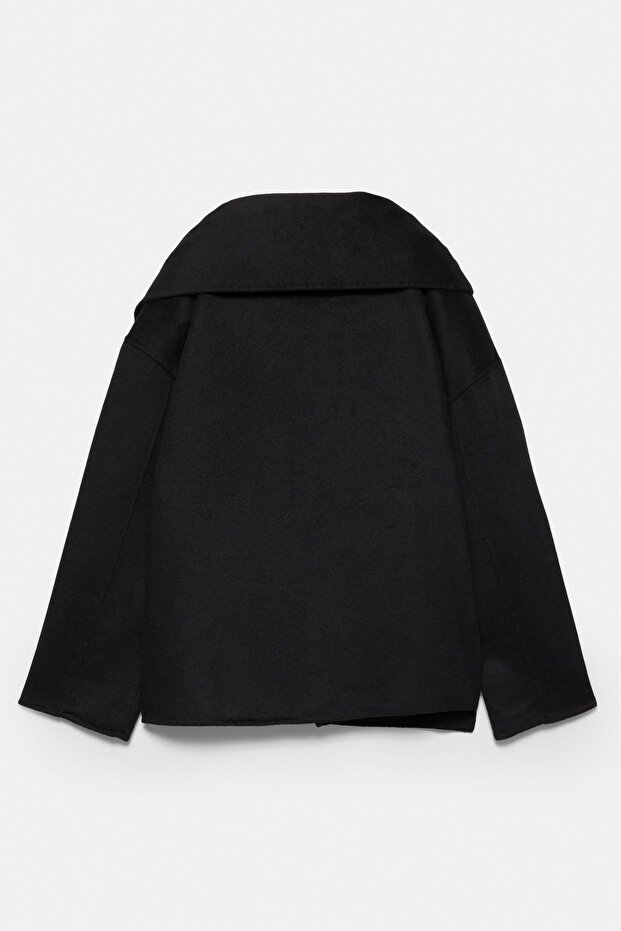 Kısa şal yakalı palto - 9