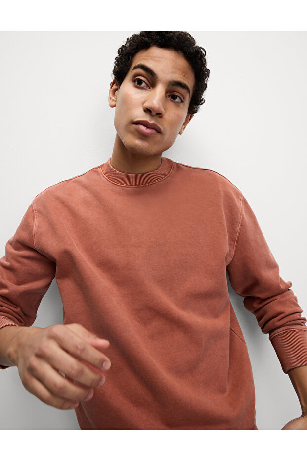 Saf Pamuklu Sweatshirt - 4