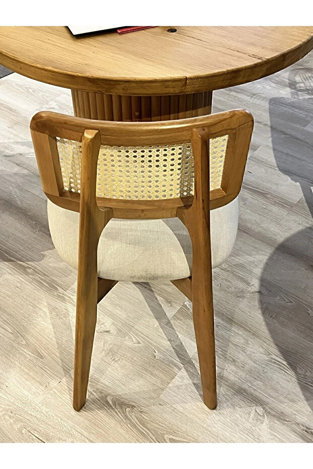 4 Adet Hazeran Ahşap Sandalye Mutfak Cafe Salon - 5