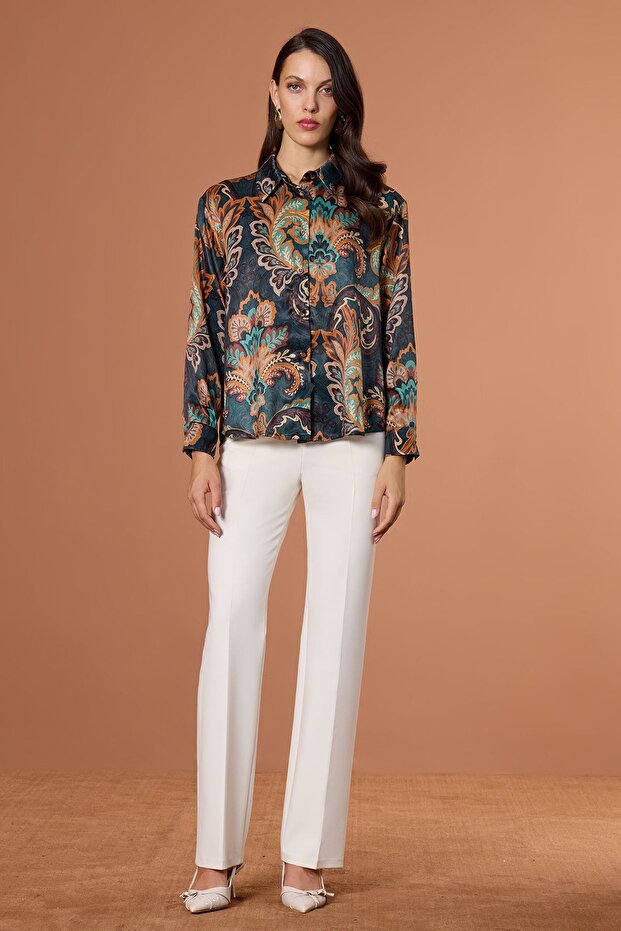 Şal Desenli Gömlek Multi - 1