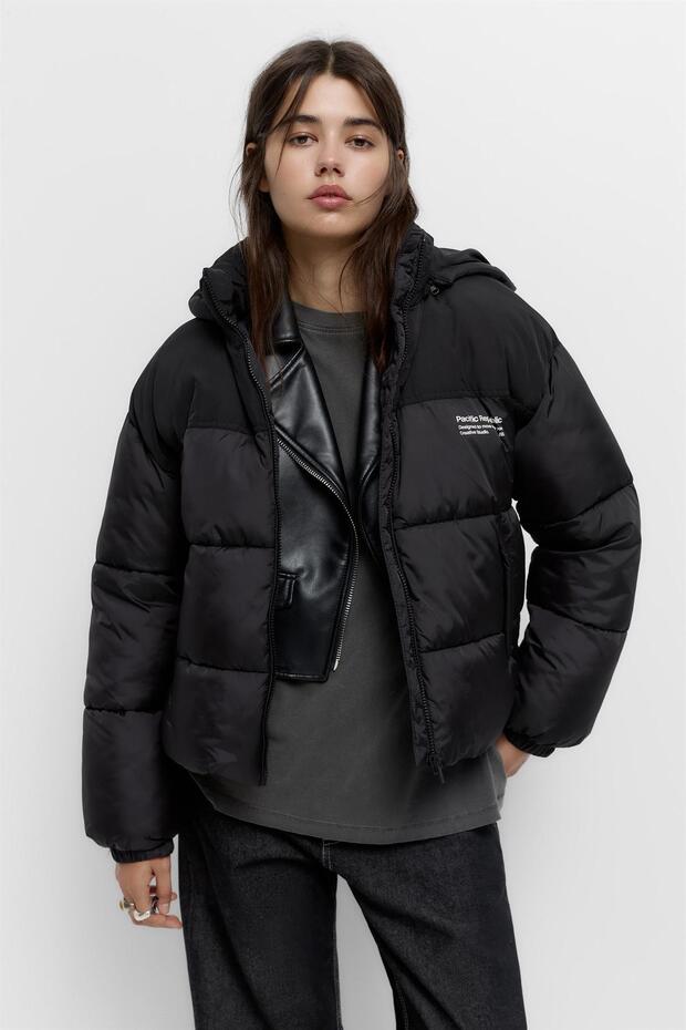 Logolu şişme mont - 3