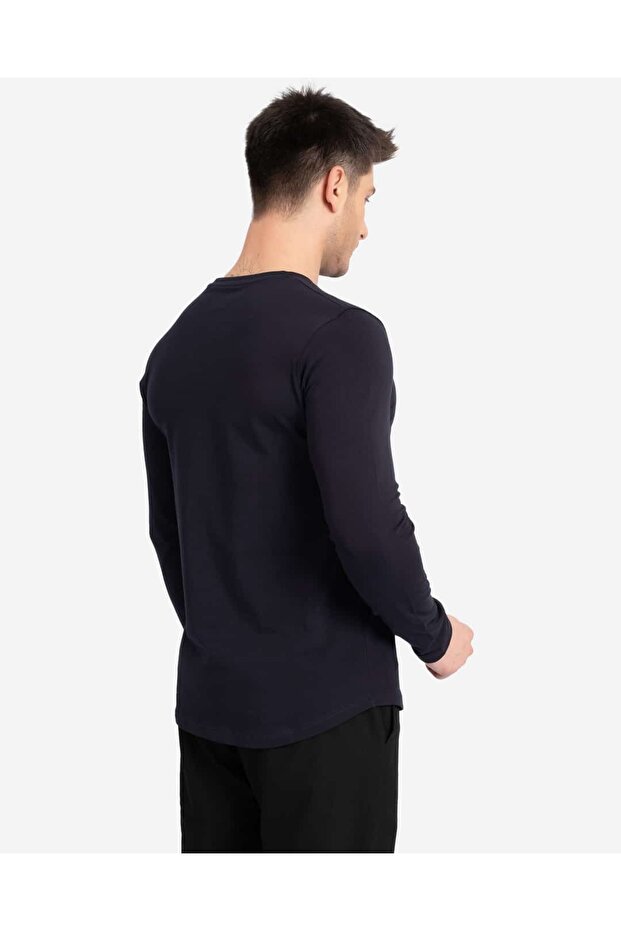 AD Erkek Lacivert Basic Sweatshirt - 4