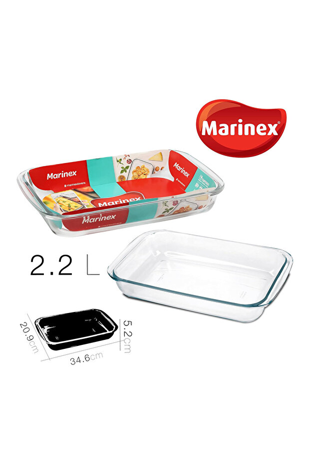 محمصة زجاجية مستطيلة متوسطة الحجم سعة 2.2 لتر - شفافة - 4