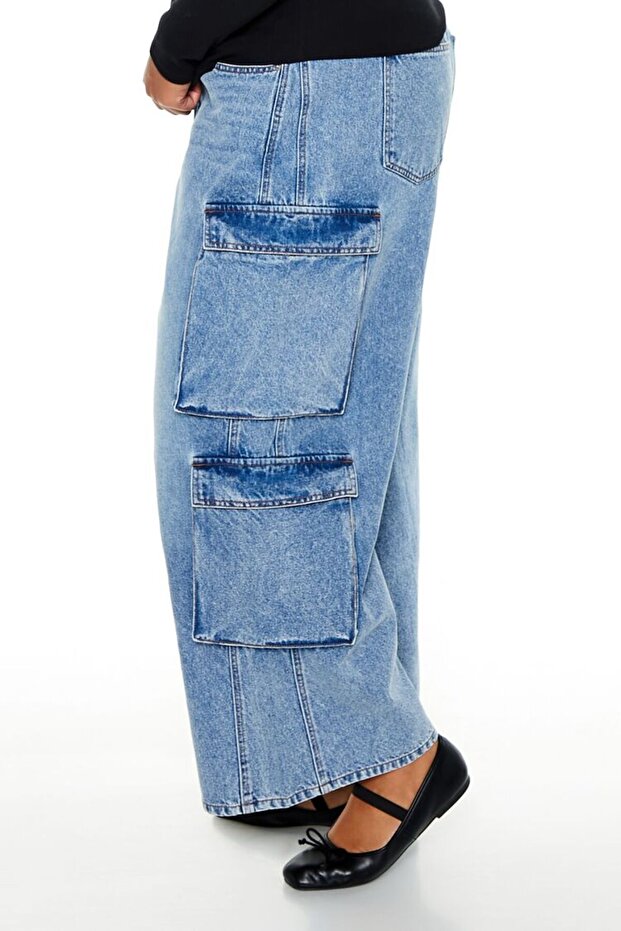 Plus Size Kargo Jean Pantolon - 3