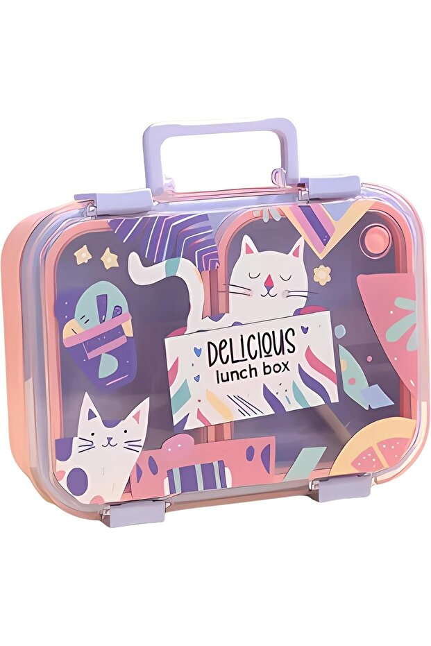 B136 850ml Microwavable Plastic Lunch Box – Dishwasher Safe, UV Printed, Removable Inner Co