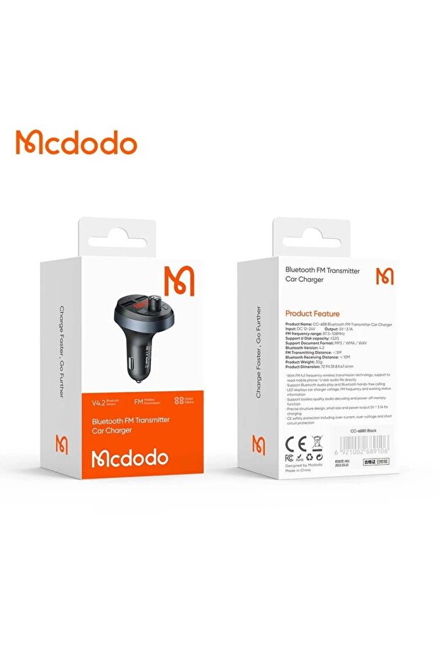 Car Charger Bluetooth to FM Transmitter CC-6880