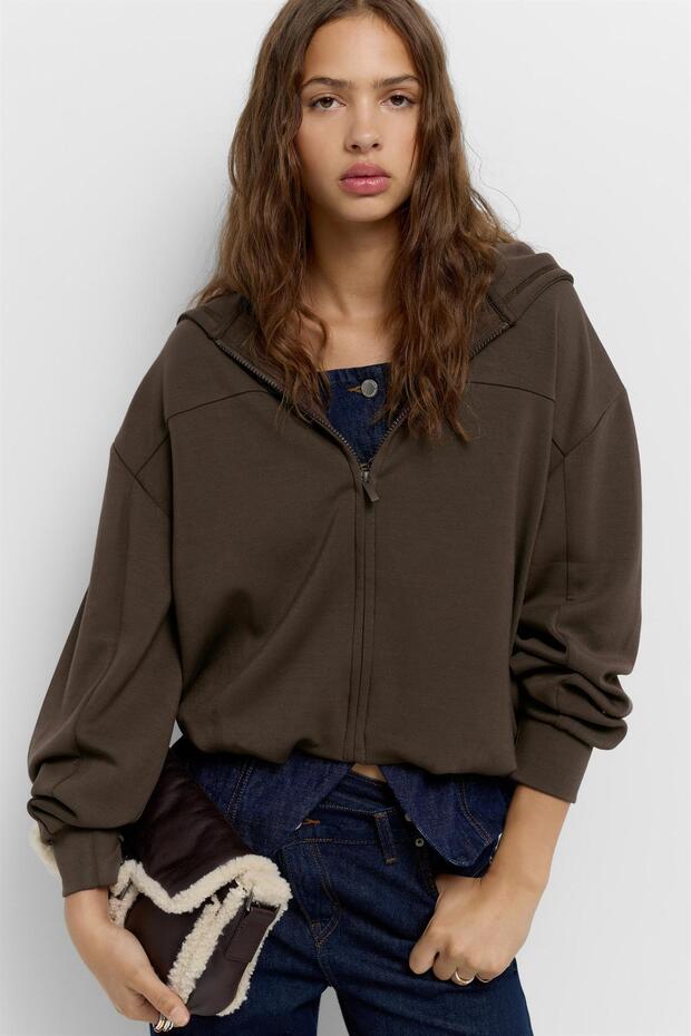 Balon kapüşonlu sweatshirt - 5