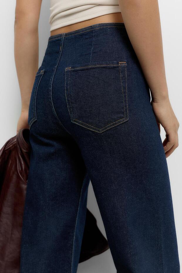 Geniş paça yama cepli jean - 7