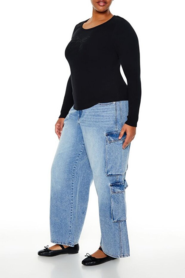 Plus Size Kargo Jean Pantolon - 4