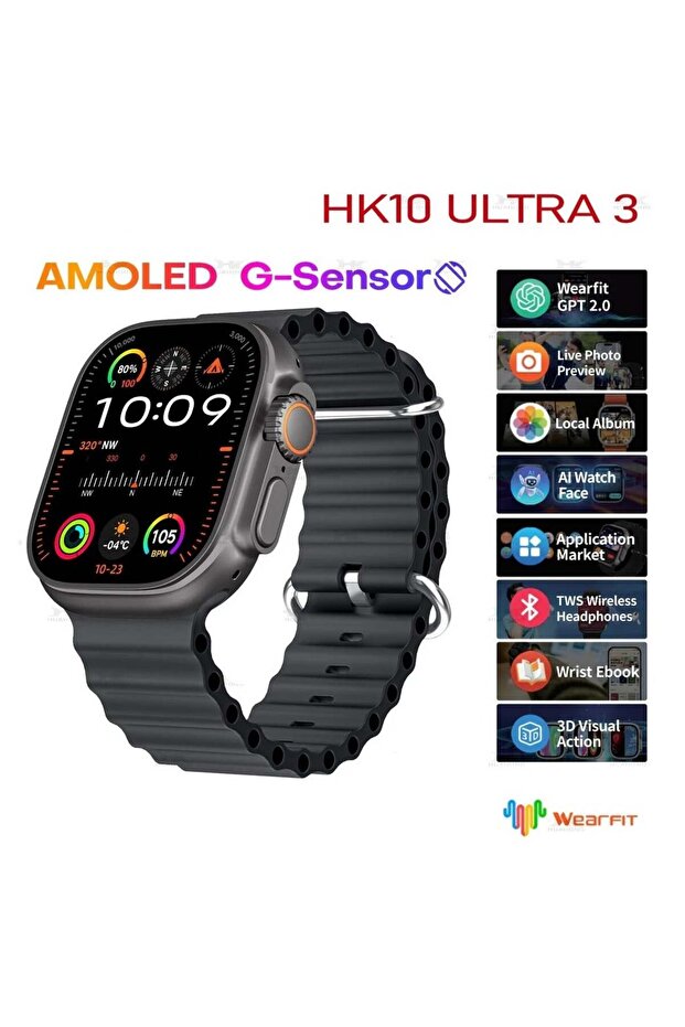 HK10 ULTRA 3 Smartwatch – 2.02" AMOLED Display