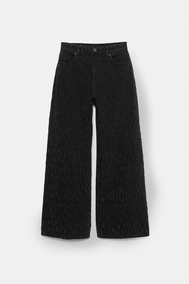 Simli dokulu düz kesim jean - 6