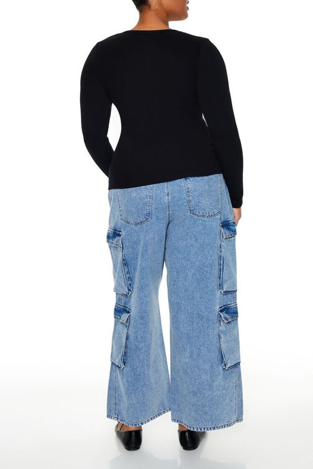 Plus Size Kargo Jean Pantolon - 5