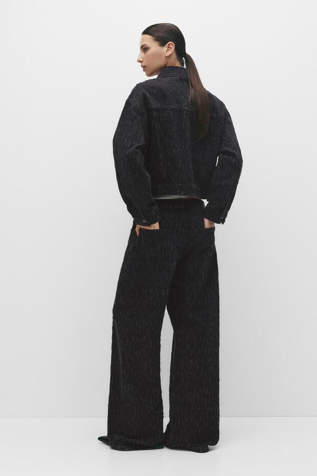 Simli dokulu düz kesim jean - 3