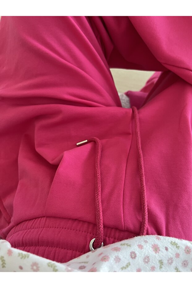 Fuşya Şardonlu Pileli Eşoftolon - 3