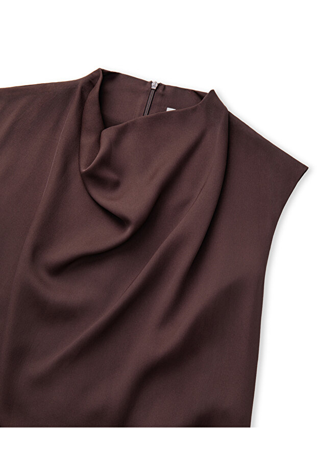 Kemerli midi elbise - 4