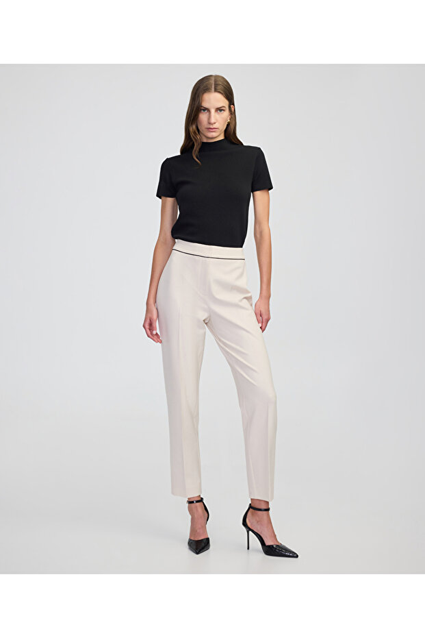 Kontrast biyeli pantolon - 1